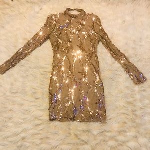 Gold Sequin Party Dress